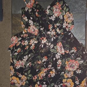 Maurices Black Dress with Floral Design